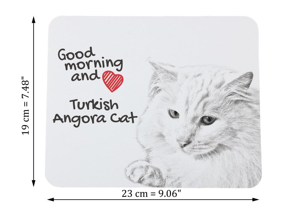 Türkisch Angora - Mauspadd mit Aufdruck, personalisiertes Katzen-Pad, einzigartiges Gadget für einen Büroangestellten von der Marke Art-Dog