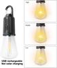 Solar Powered LED Camping Lamp USB Charging LED Lighting Lantern Waterproof Portable Handheld Lamp 100LM for Outdoor BBQ Camping
