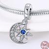 Copper Blue Mountains Airplane Stars Moon Blessing Charm Beads Suitable For 3Mm Original Bracelet Diy