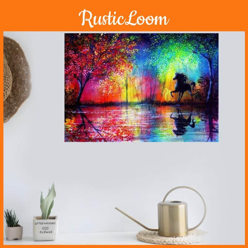 Canvas Animal Horse Wall Art With Spray Finish For Restaurant And Office Spaces