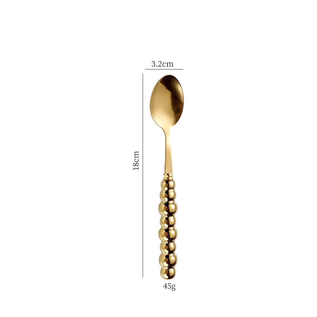 Norse Luxe Ceramic Pearl Cutlery Set: Fork, Knife & Spoon in Elegant Stainless Steel