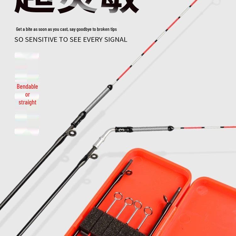Fiberglass Spring Bend Head Rod Tip for Fishing Raft