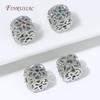 18K Gold Plated Hollow Flower Barrel Spacer Beads,Multicolor CZ Inlaid Loose Bead For DIY Pearl Necklace Jewelry Making Supplies