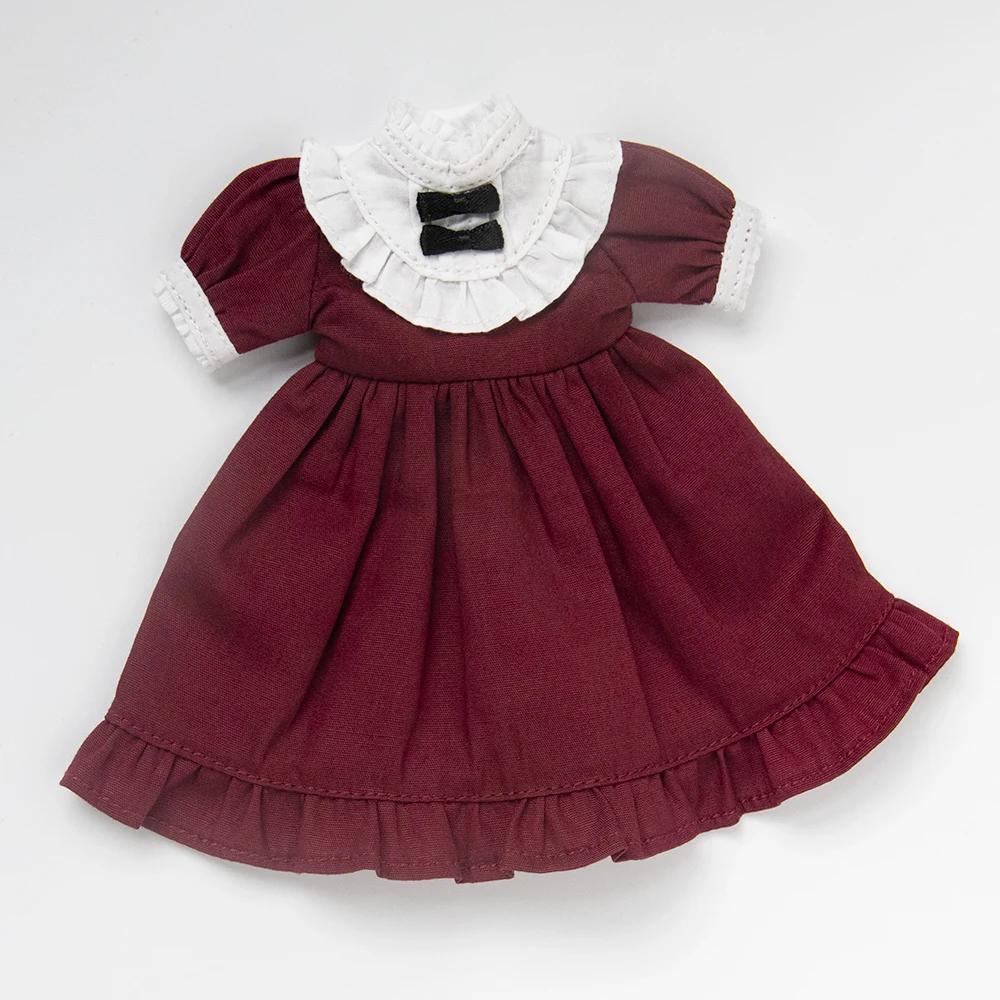 

Blythe Clothes Vintage Bow Dress Cute Short Skirt Uniform Maid Set for For Ymy Licca Azones Ob22 24 27 Ker YMY Doll Accessories Blytht size