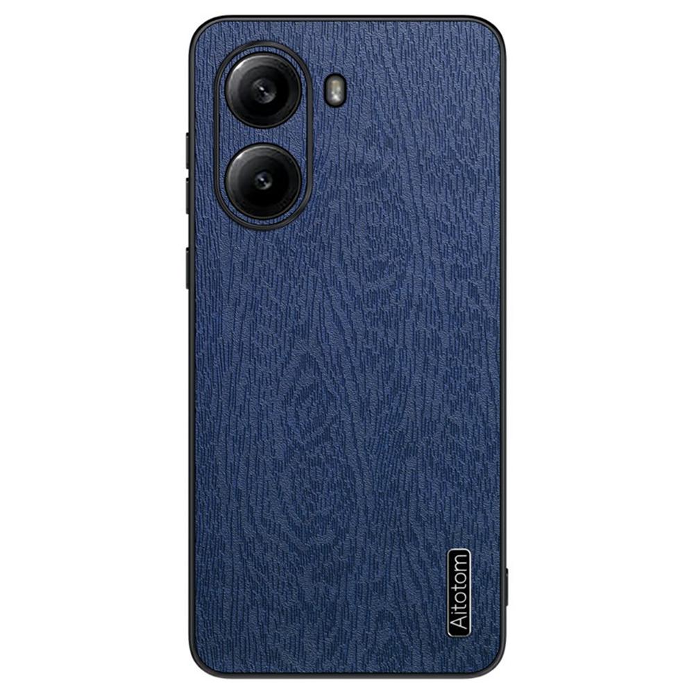 For Xiaomi Redmi Turbo 4 5G Case Wood Texture PU Leather Coated PC TPU Phone Cover