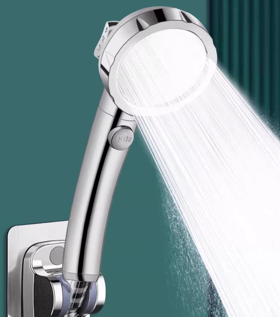 New High Pressure 4 Modes Adjustable Shower Head One Key Stop Water Saving Sprayer Rainfall Bath Showerhead Bathroom Accessories