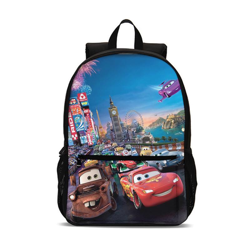 Cars Movies Cartoon Backpack For Kids With Nylon Material And Spacious Design