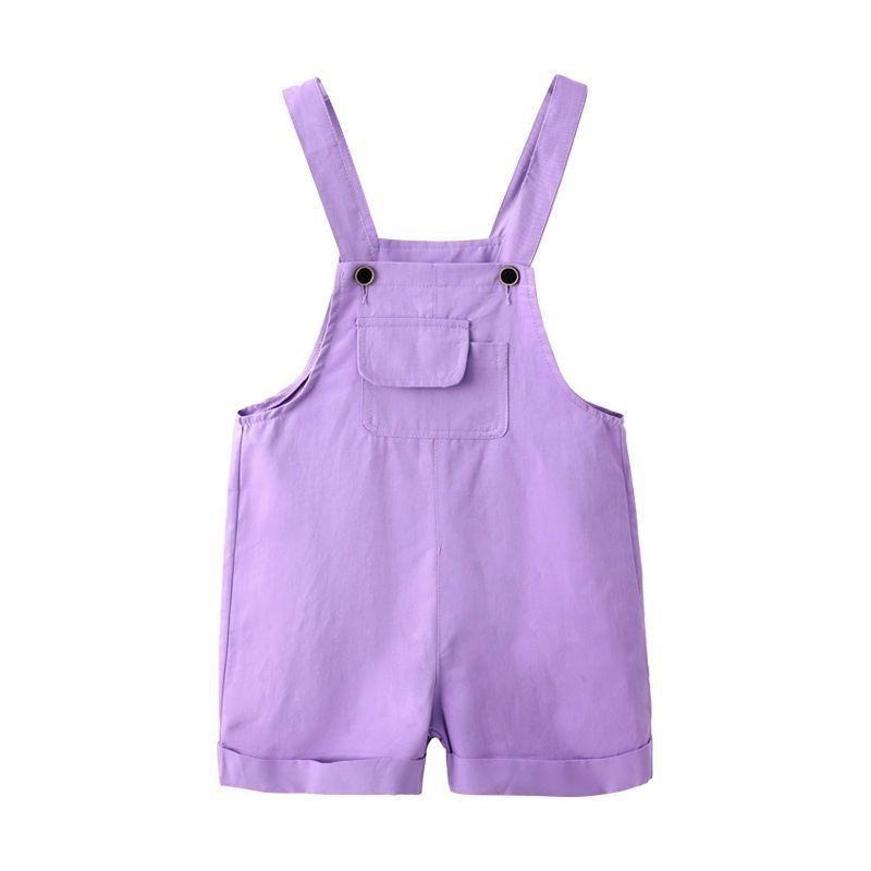 Tute colorate Hip Hop per bambini Pantaloncini con bretelle Salopette per bambine Tuta corta color caramella per bambini Pantaloni streetwear per ragazzi 110cm