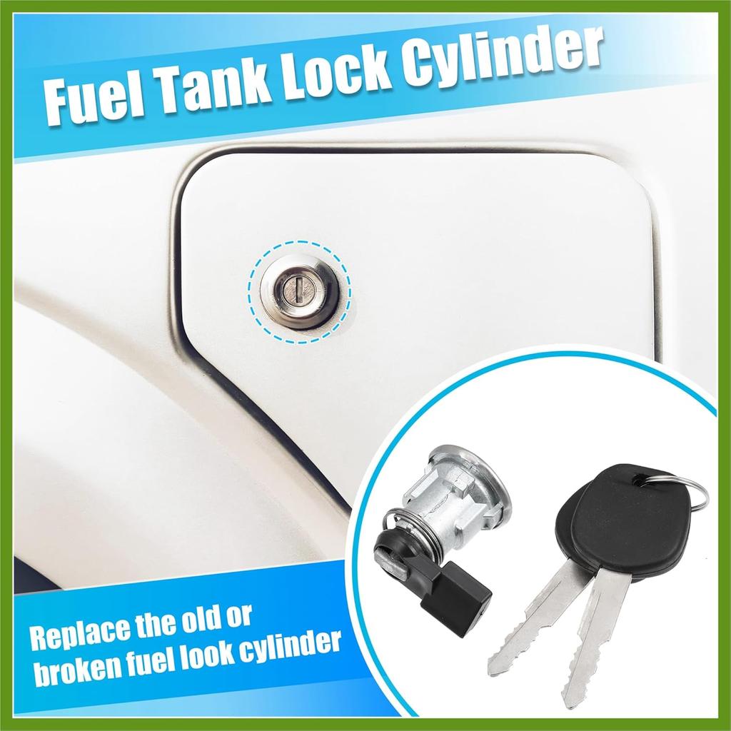 1 Set Fuel Door Lock Cylinder W/Keys for Toyota Tacoma for Toyota Tundra Fuel Tank Lock Cylinder Fuel Filler Lid Door Gas Lock Cylinder 69058-35140