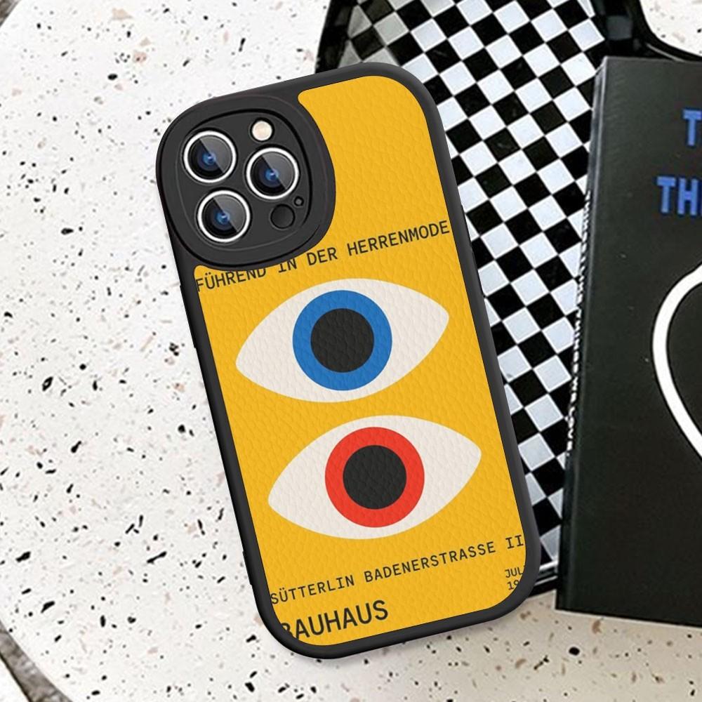 Geometric Bauhaus Art Phone Case Hard Leather For IPhone 16 15 14 13 12 Mini 11 14 Pro Max Xs X Xr 7 8 Plus Fundas