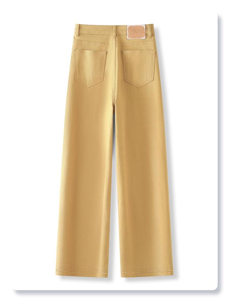 Yellow Retro High-Waist Women's Jeans - Spring/Autumn 2025: Straight, Slimming, Loose, Narrow/Wide Leg Options
