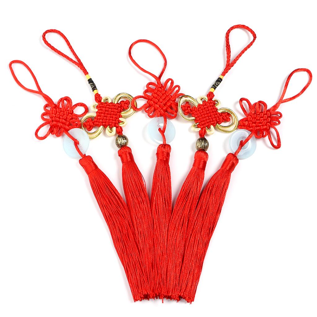 2pcs Chinese Knot Festive Fortune Silk Tassel Fringe Pendant For Spring Festival Home Decoration New Year's Gifts Accessories