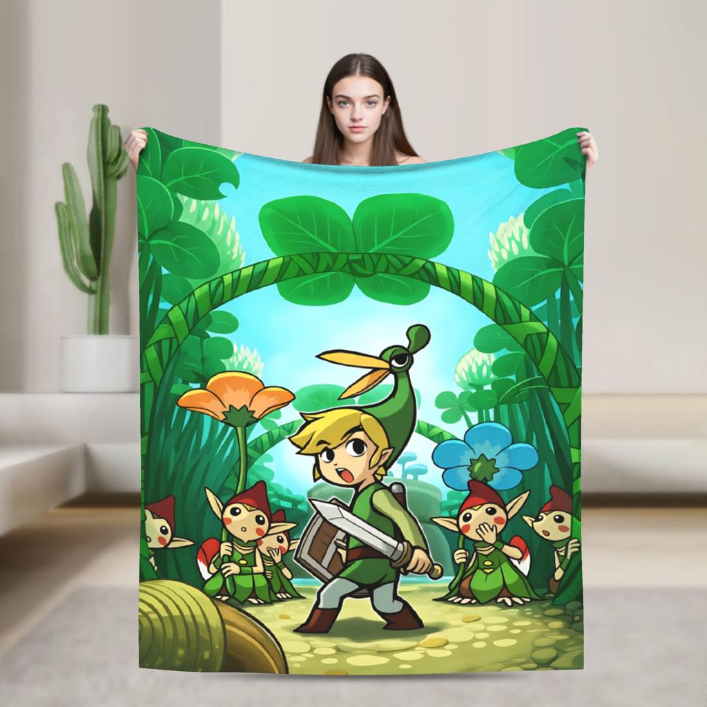 Link Cartoon Z-Zeldas Soft Warm Blanket Decorative Plush Throw Blanket Aesthetic Couch Chair Flannel Bedspread Sofa Bed Cover