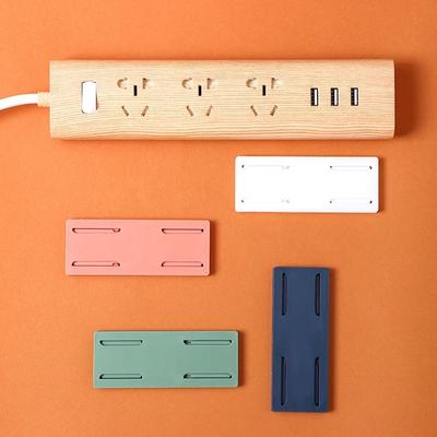 1/6pcs Wall-Mounted Holder Punch-Free Plug Fixer Self-Adhesive Socket Fixer Cable Power Strip Holder Cable Wire Organizer Rack