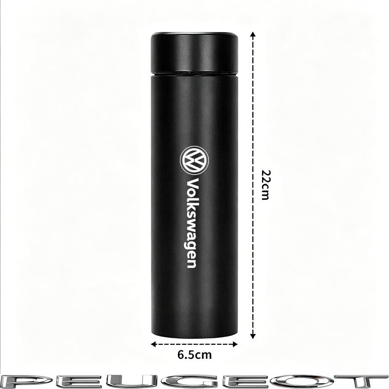 500ML Car Vacuum Cup 304 Stainless Steel Thermos Flask For VW GTI Polo Golf Passat B6 Tiguan Arteon CC Taigo Caddy Jetta Hub Cap