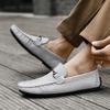 Fashion Punk Style Male Wedding Shoes Men's Handmade Leather Loafers Casual Driving Flats Handmade Slip-on Shoes New Comfy Moccasins