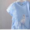 Summer Princess T-Shirt For Girls - Short Sleeve Cartoon Long Tee