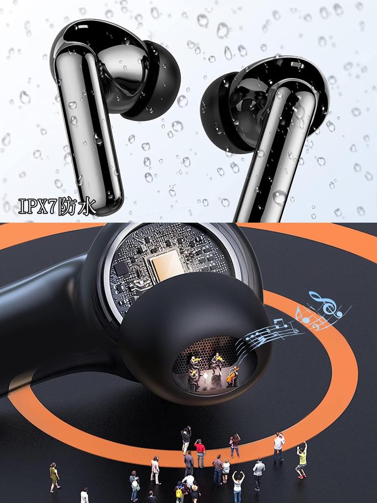 Bluetooth Wireless Earbuds Acoustic Technology Bluetooth Earbuds with Automatic Instant Touch Compact Design for and Web Conferencing [2025 Model]