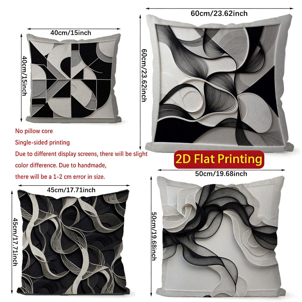 2D Modern Abstract Pattern Digital Print Pillow Covers Pattern Cushion Cover Suitable For Sofa Bedroom Car Pillow Cover