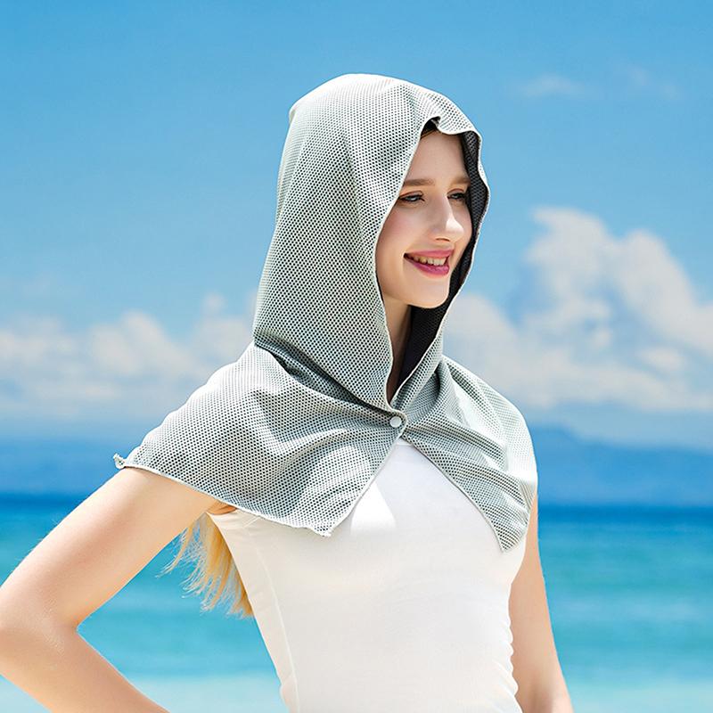 Cooling Hoodie Towel Evaporative Cool Technology Cooling Neck Wraps Comfortable UV Protection Cold Towel For Sports Supplies