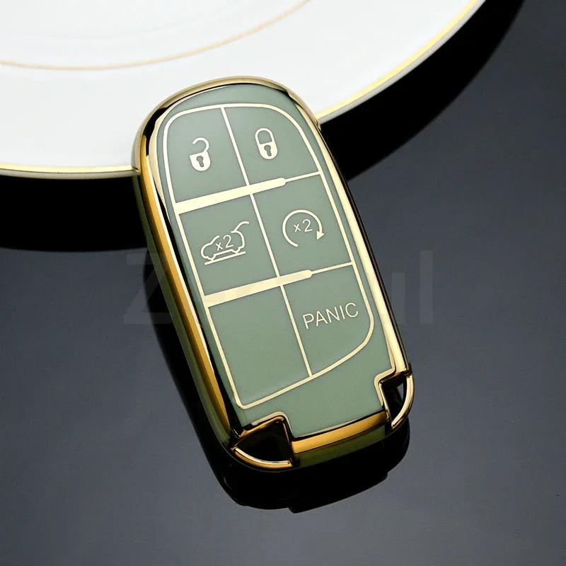 For Jeep Renegade Compass Grand Cherokee For Chrysler 300C Wrangler Dodge Tpu Car Key Cover Case Fob Shell Holder Accessaries