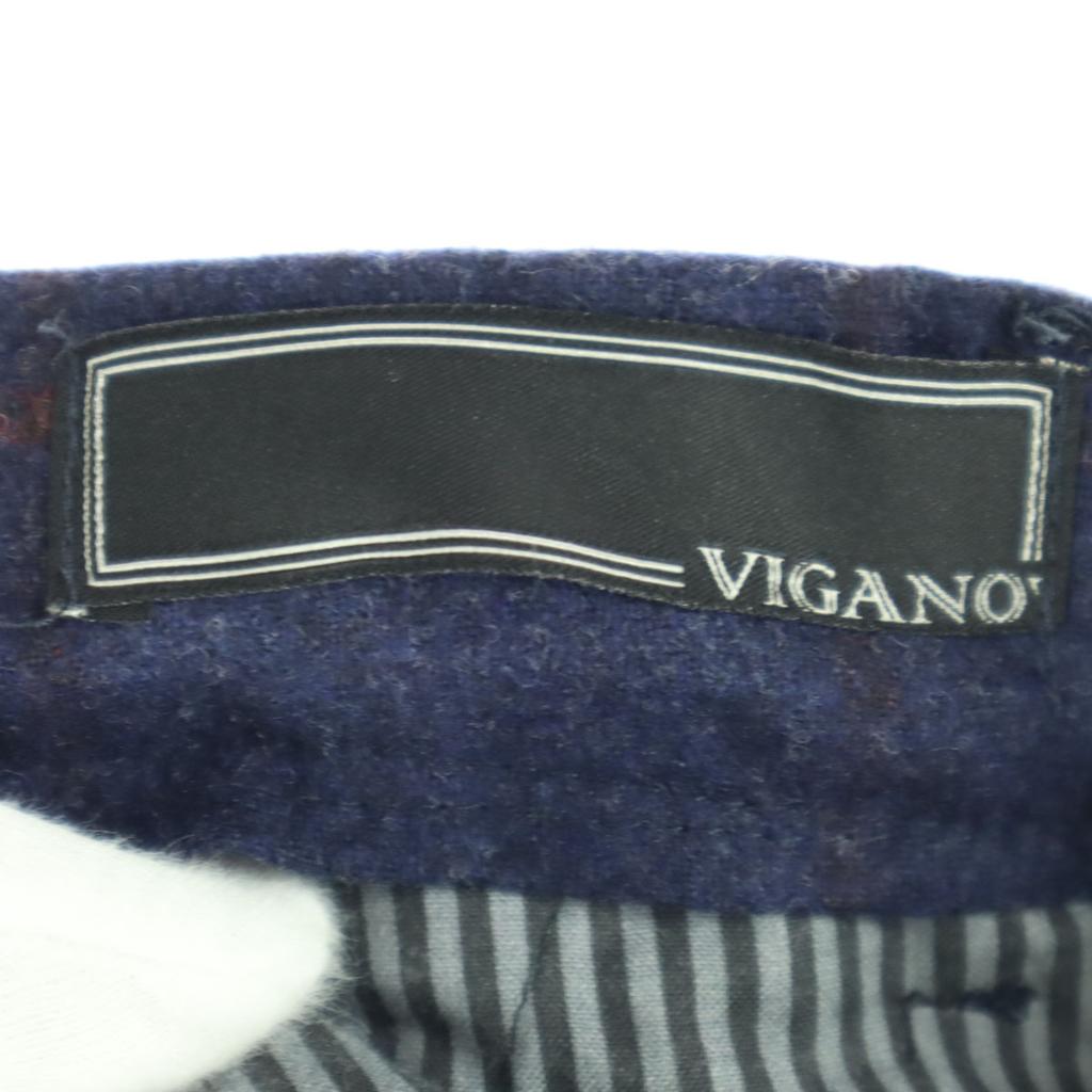 Beauty Products VIGANO Striped Pattern Wool Pants 46 Navy Men's Used