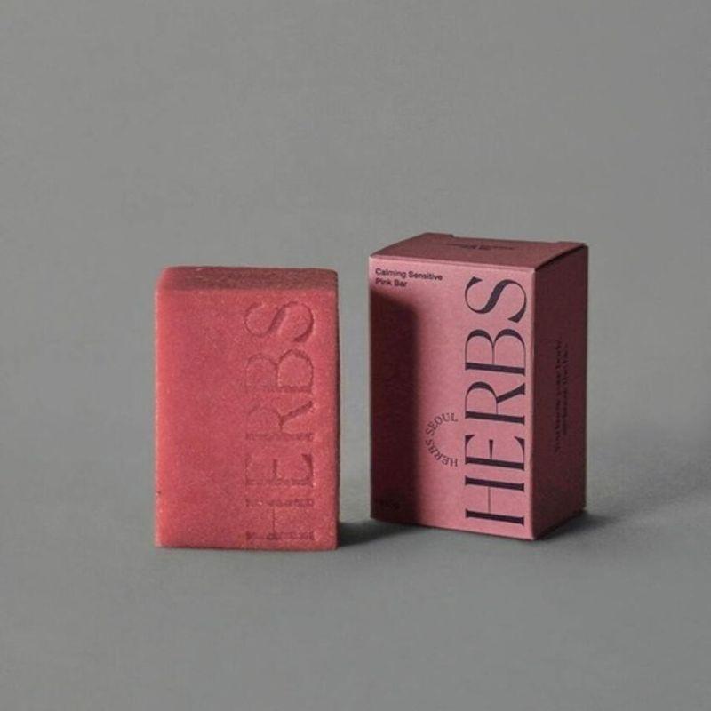 Natural Cleansing Soap, Rosemary + Jojoba Oil Pink Bar (Soothing/Trouble Relief) 100g