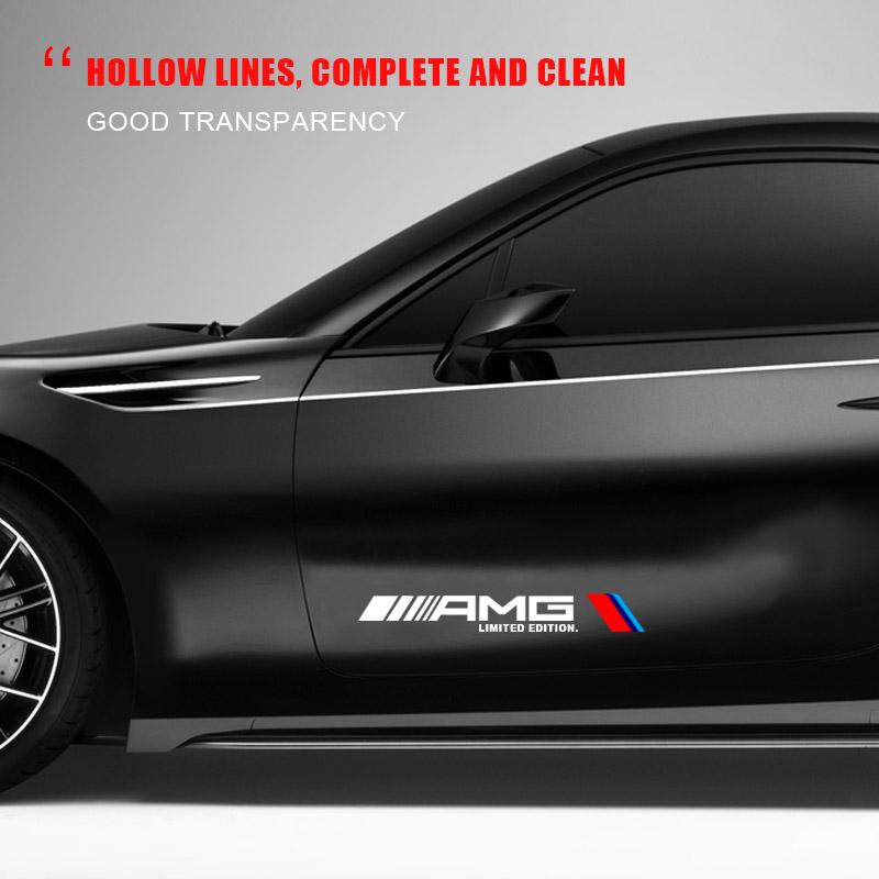 2pcs Car Side Door Sticker Badge Decal Decoration Emblem For Mercedes-Benz AMG C200 C300 A B C E GLA CLA GLK GL ML GLE W204 W205 W203 W211 W212 W213