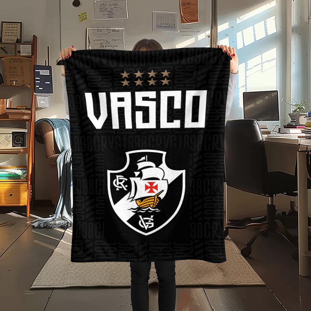 1Pc CR Vasco Da Gama Print Flannel Blanket High Quality Warm Comfortable Cover for All Seasons Perfect for Gifts Home Decor