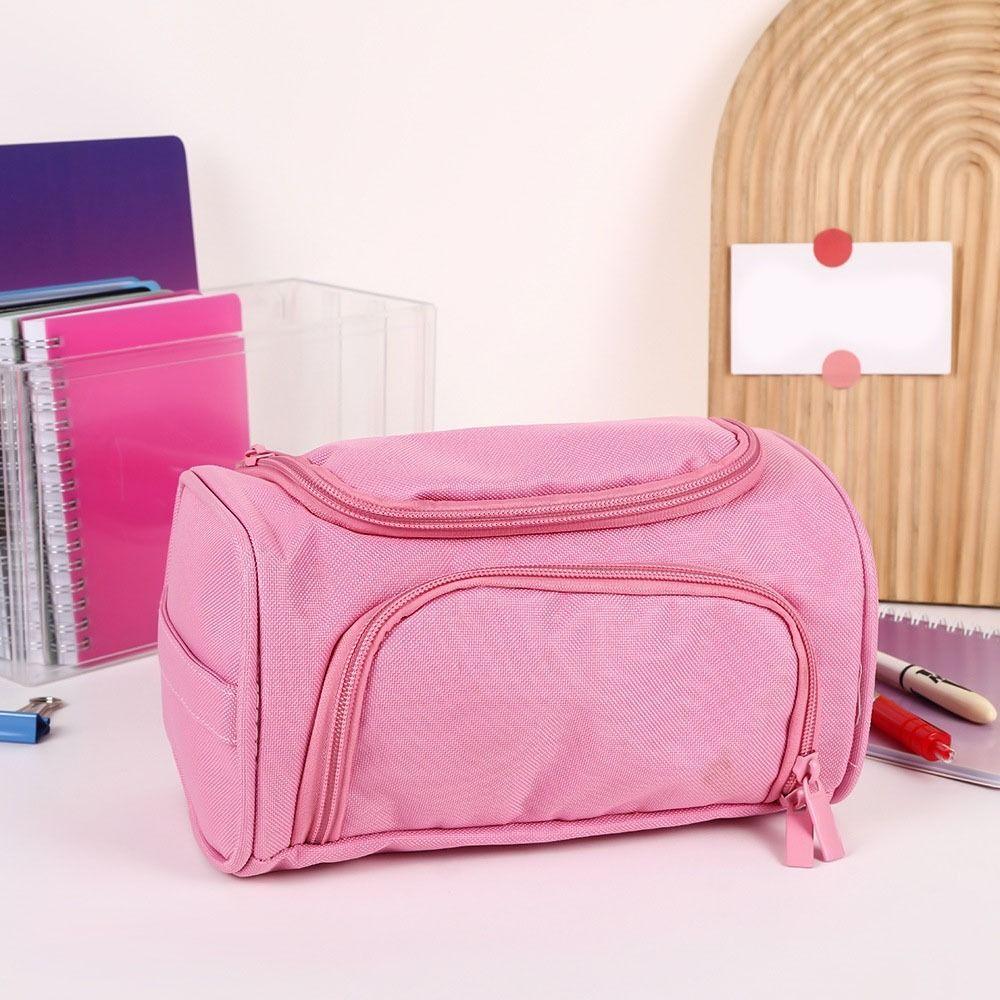 Large Capacity Double-Layer Pencil Case Oxford Cloth Stationery Organizer Pencil Bag Boy Girl