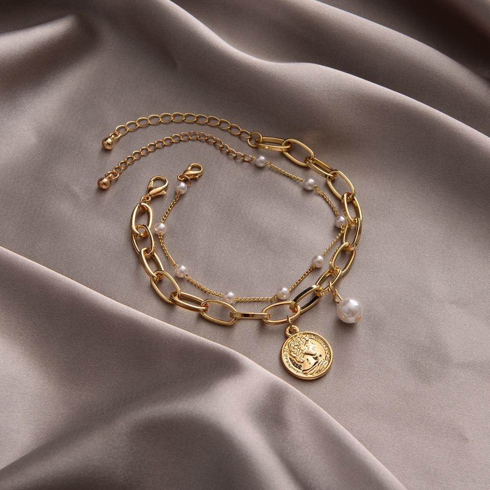 Retro style pearl bracelet women's versatile high-end sense niche temperament beaded bracelet couple girlfriend hand jewelry