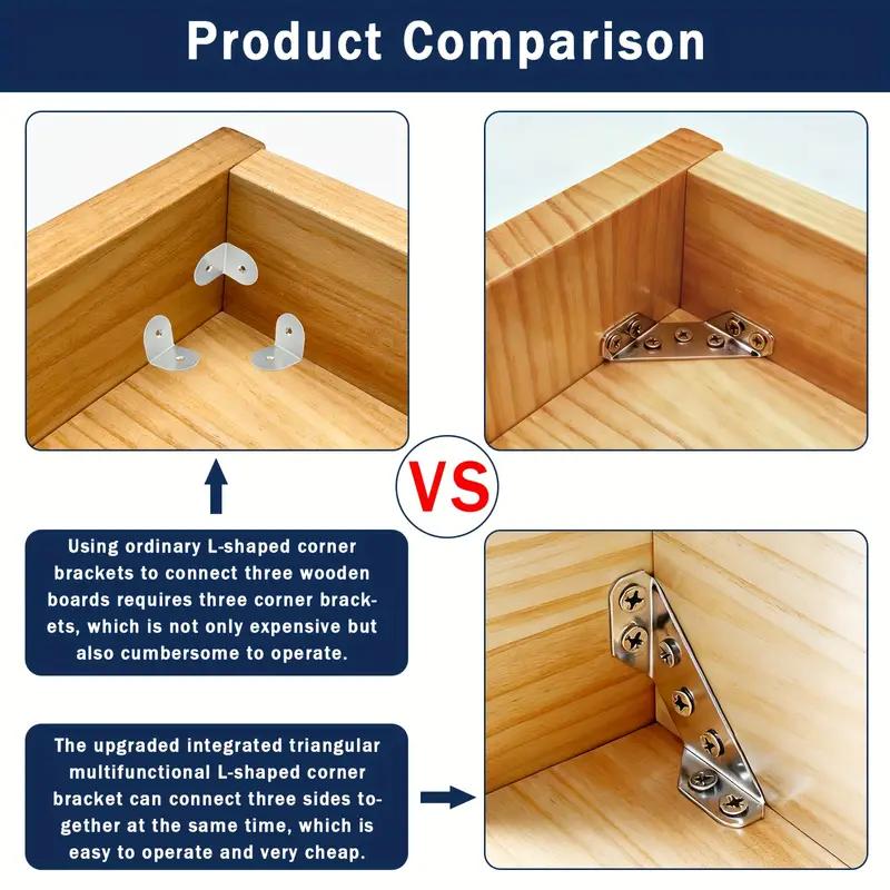Soportes de Ángulo de 90° de Acero Inoxidable de Alta Resistencia con Fácil Instalación para Soporte de Muebles