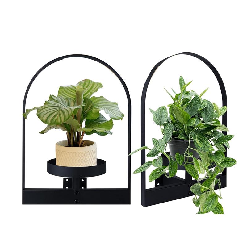 

Good-2Pcs Window Plant Shelves Wall Hanging Planter Outdoor Plant Rack Wall Planter For Indoor Plants чорний