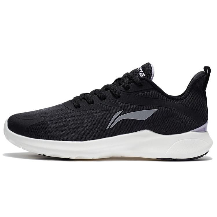 Li Ning Qingyi Cushioning Slip Resistant Abrasion Resistant Breathable Lightweight Low top Running Shoes Women's Black ARSS020-4