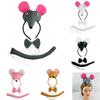 Children Mouse Costume Hairband Bowtie Tail Costume Set CarnivalParty Photoshoots Props Stage Costume School Play Props