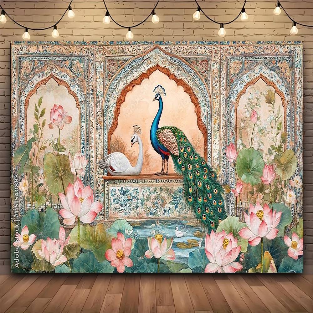 FASHION PPeacock Floral Decorative Tapestry Print Large Tapestry Wall Hanging Wall Tapestry  Decor Living Room Bedroom Home