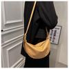 Women's Faux Leather Crescent Bag, Soft Dumpling Shoulder Crossbody Purse, Zipper Closure Handbag for Daily Use
