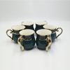 8pc/Set 6pc/Set 1pc/Set Ins Style Ceramic Dinnerware Set, Suitable For Family Gathering. Luxury English Gold green TeaCup Set
