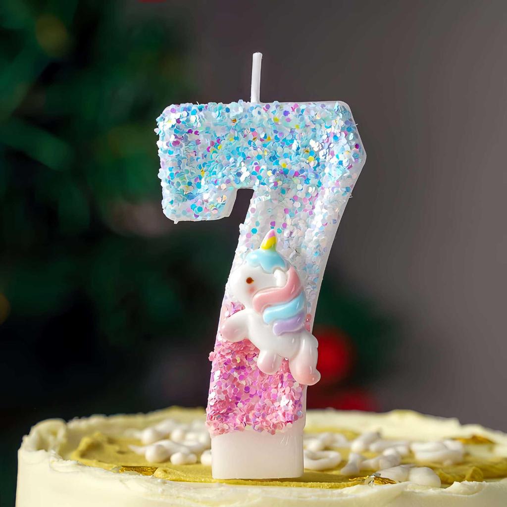 Creative Cartoon Pony Birthday Cake Topper Digital Candles - Fun Party Decoration