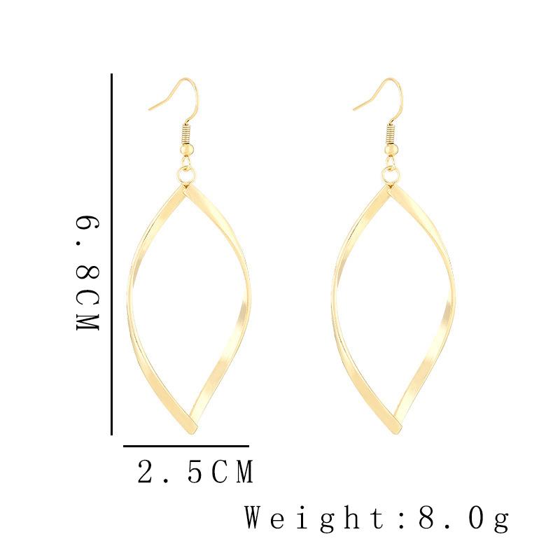 Minimalistische Metall-Statement-Ohrringe für Damen Gold Silber Verdreht Unregelmäßige Geometrie Hohl Oval Tropfenohrringe