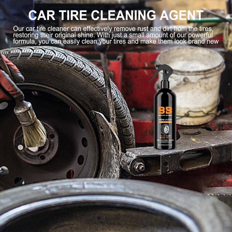 Tire Cleaner and Shine 120ml Mild Tire Protectant for Car Long-Lasting Tire Maintenance Supplies with Cloth for Car Vehicle