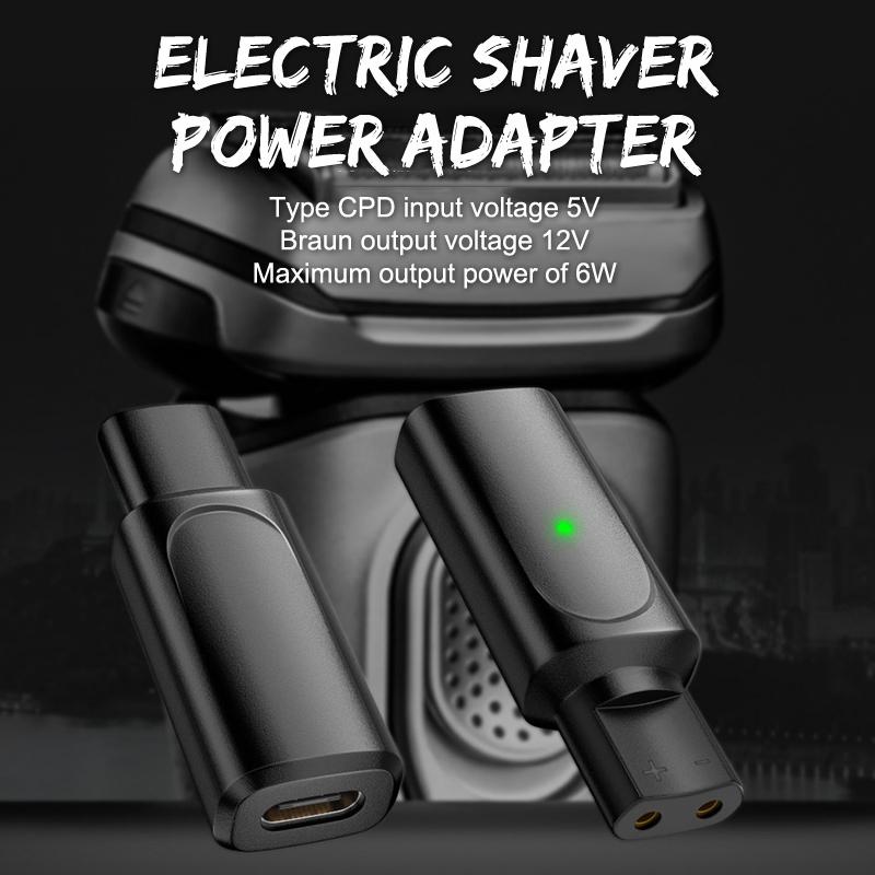 Type-C Tıraş Makinesi Adaptörü Şarj Cihazı Dönüştürücü Braun Series 3 5 7 9 Xt Hc Sakal Düzeltici Şarj Adaptörü Dönüştürücü Braun Series için
