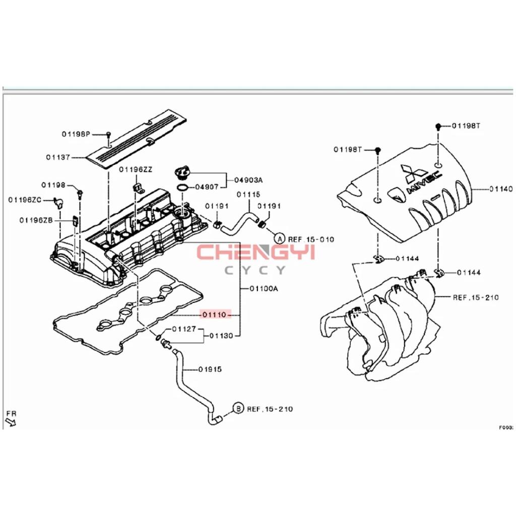 4B10 4B11 4B12 Rocker Cover Gasket Engine Valve Cover Gasket Fit For Outlander ASX RVR GA2W CW4W CW5W CY4W 1035A583