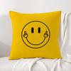 Symbol Smile Face Cushion Cover Natural Linen Pillowcase Set AllinOne Decor Cushion Cover for Sofa Bedroom Chair