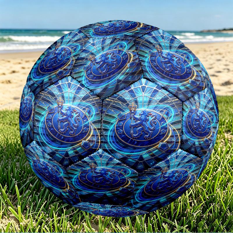 Chelsea Football Club Print Size 5 Soccer Ball, PU Wear Resistant Football for Match Training and Daily Practice, Birthday Gift for Soccer Fans