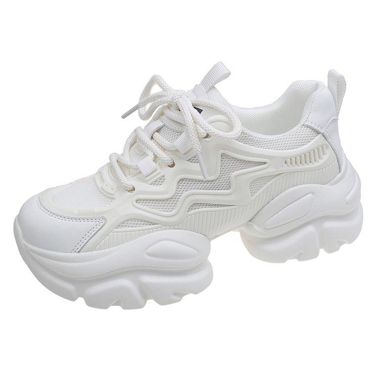Platform Ladies Classic Luxary Women's Shoes Casual Sneakers Non-slip Chunky Sneakers Mid Heel Pumps Breathable Mesh Shoes