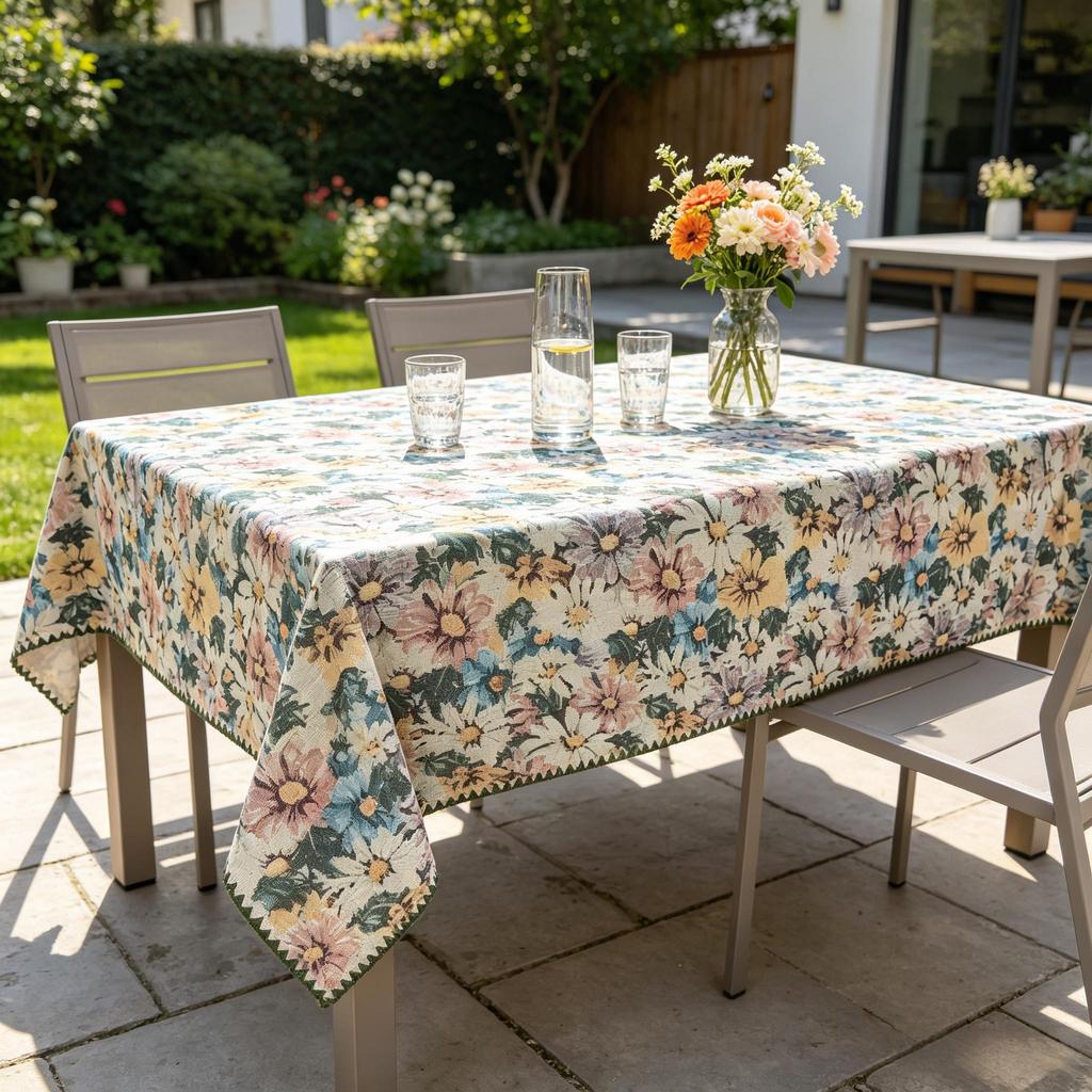 Festa di Natale Pranzo a Casa Cucina Rettangolare Cotone Lino Morbido Lavabile Tessuto Decorativo Tovaglia