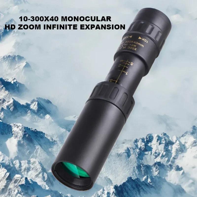 10-300x40 Zoom Teleskop HD Taşınabilir Güçlü Dürbün Uzun Menzilli Profesyonel Monoküler Avcılık İçin Düşük Gece Görüşü