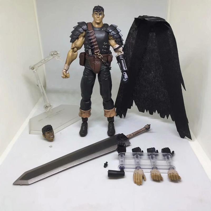 Figma 359 17cm Berserk Czarny Miecznikarz Guts Figurka Akcji Ruchome Stawy Anime Gra Kolekcjonerski Model Dla Fanów Anime Wystawa