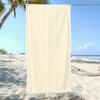 1 Gelb-Weiß gestreiftes Strandtuch Einseitiger 2D-Druck Weiches saugfähiges schnelltrocknendes Strandtuch Pool Strand Urlaub Frische Atmosphäre Geschenk